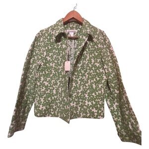 Jones New York Green and White Floral Blazer Size M